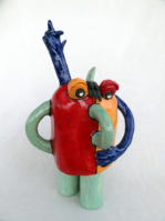 Dreifuß, H 26 cm, Keramik